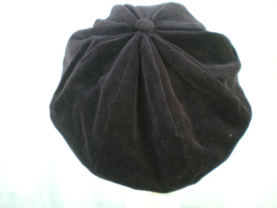 Vintage 90's Deep Purple Velvet Page Boy Cap Gavr… - image 3