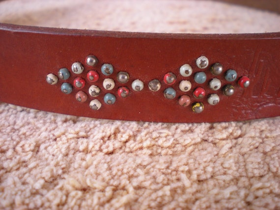 Vintage 40's Child's Tooled Leather Western Cowbo… - image 3