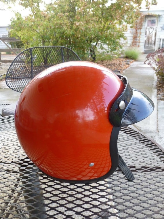 バイクウェア・装備 1970s BELL MAGNAM2 VINTAGE MOTOCROS Vintage 1970s Bell Magnum Motocross Helmet: Orange Racing Helmet