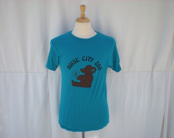 Vintage Boise City Zoo Teddy Bear T-Shirt - 1980s Hanes Cotton Blend