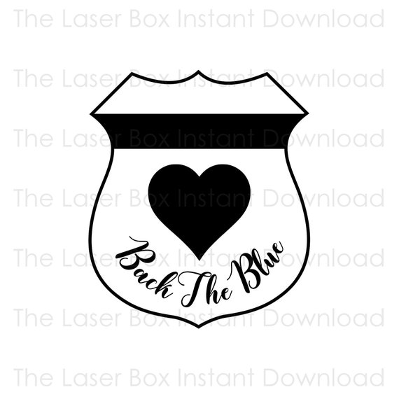 Police Officer Badge Back The Blue Heart Vector Svg Eps Png Etsy
