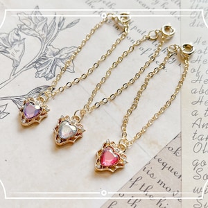 14k Gold Heart Diamond Necklace - 1/3 1/4 1/6 BJD Accessories