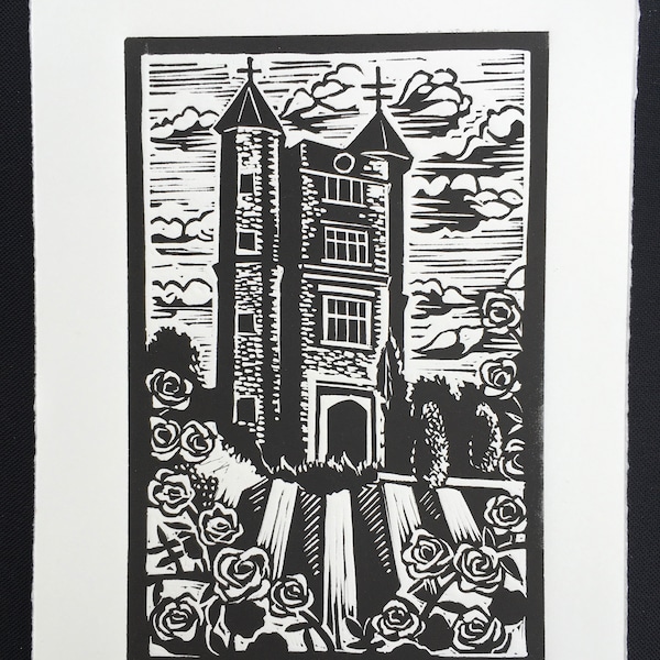 Sissinghurst Castle Garden, Sissinghurst, limited edition linocut, National Trust, gift idea, horticulture, garden, gardener