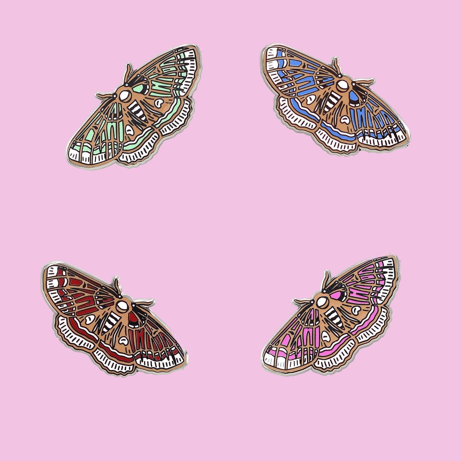Moth Pin Cute & Occult Moth Enamel Pin in 4 Colors Etsy