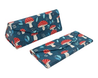 Mushroom Hard Glasses Case, Eyeglasses Bags, Eyeglasses Pouch - Mushroom Folding Hard Case for Sunglasses, Fungi Print Reading Glasses Case