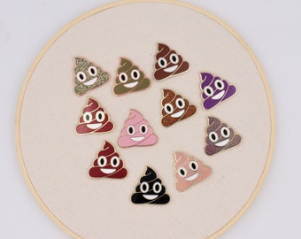 Poop Emoji Lapel Pin Series – Poop Enamel Pin Series in 6 Different Colors