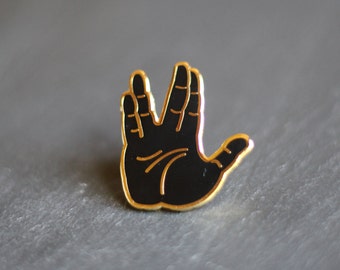 Live Long And Prosper Pin – Star Trek Enamel Pin, Money Brooch, Christmas gift For Geek, StarTrek lapel pin, Vulcan salute pin
