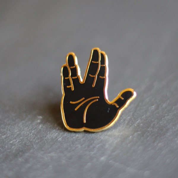 Live Long And Prosper Pin – Star Trek Enamel Pin, Money Brooch, Christmas gift For Geek, StarTrek lapel pin, Vulcan salute pin