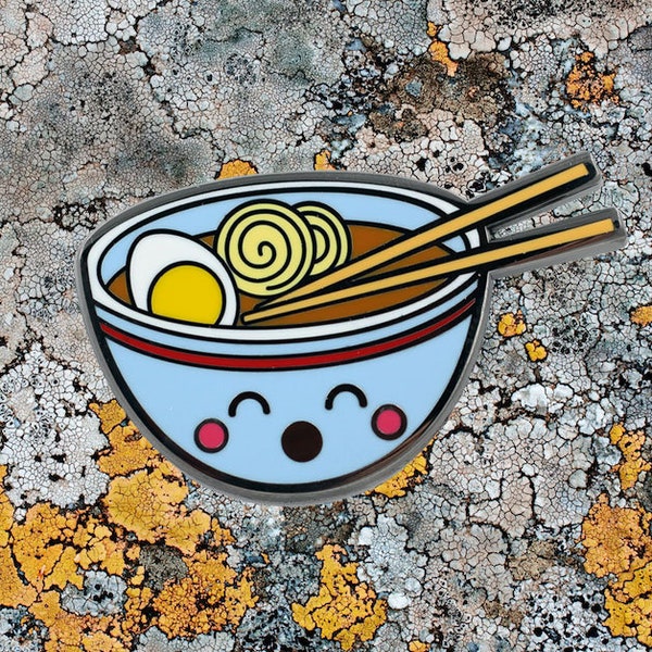 Ramen Enamel Pin - Super Cute Ramen Noodle Pin, Noodle Brooch, Cute Food Lapel pins, kawaii enamel pin - Kawaii Food Lapel Pin