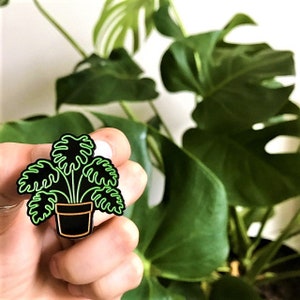 Neon Monstera - Glow-in-the-Dark Plant Enamel Pin