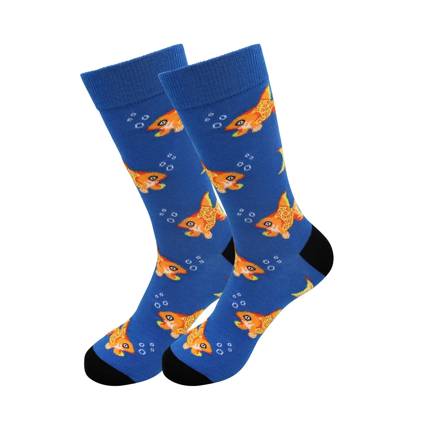 Koi Fish Socks Cute Cartoon Happy & Funny Crew Novelty Socks Etsy