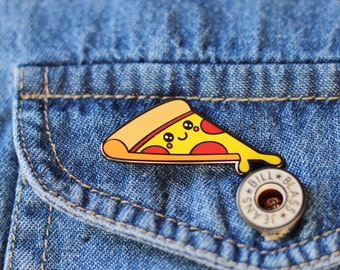 Gooey Pizza - Super Kawaii Food Enamel Pin - Kawaii Pizza Pin