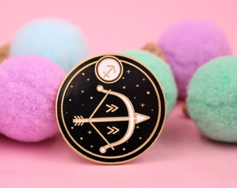 Sagittarius Astrological Sign Pin - Star Sign / Astrology Enamel Pins, Lapel Pins For Birthday Gift