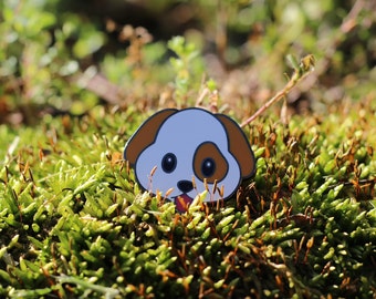 Cute Puppy Emoji – Enamel Pin for your Life