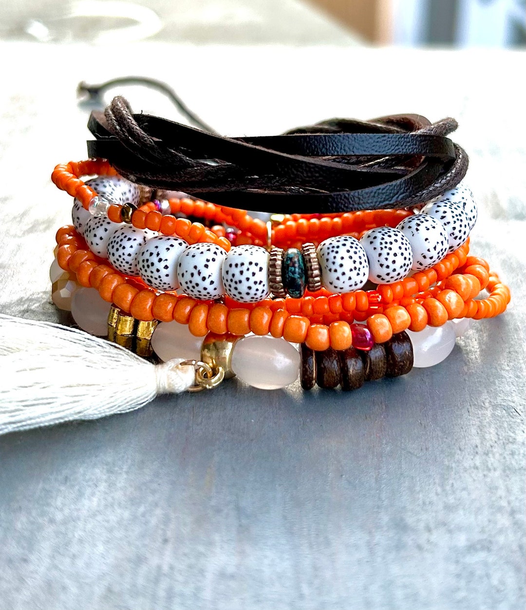 Football Jewelrytennessee Volsbracelet Stacksbeaded Braceletshippie