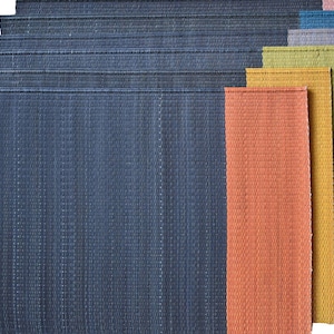 6 set of Japanese placemat, Igusa, rush grass placemat, modern, two tone color