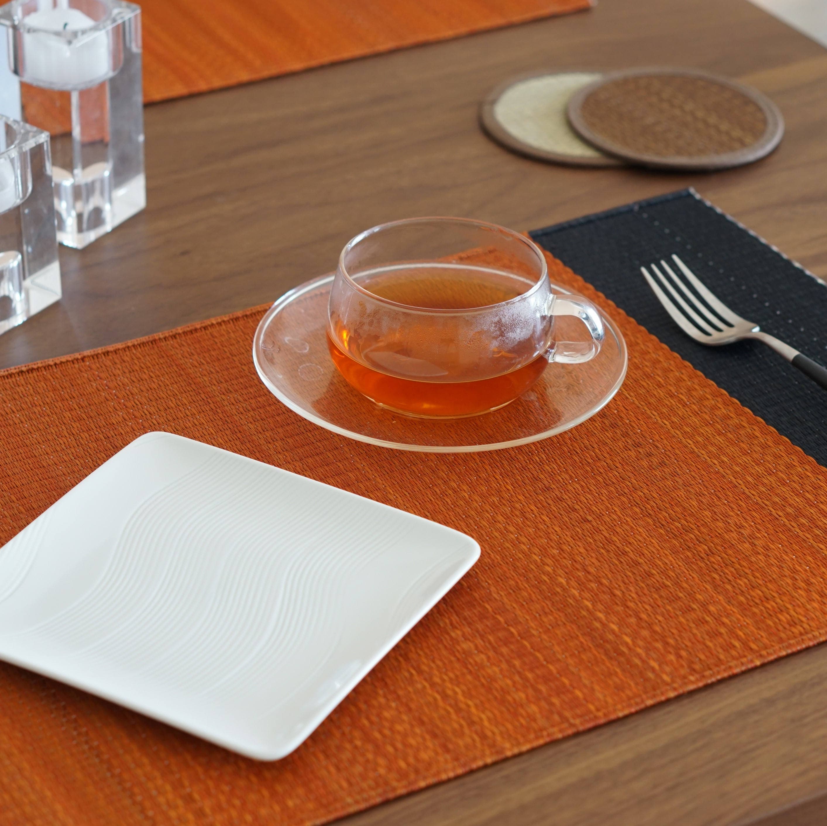 4 Set of Igusa, Rush Grass Placemat, Japanese Placemat, Pumpkin, Orange Color Etsy