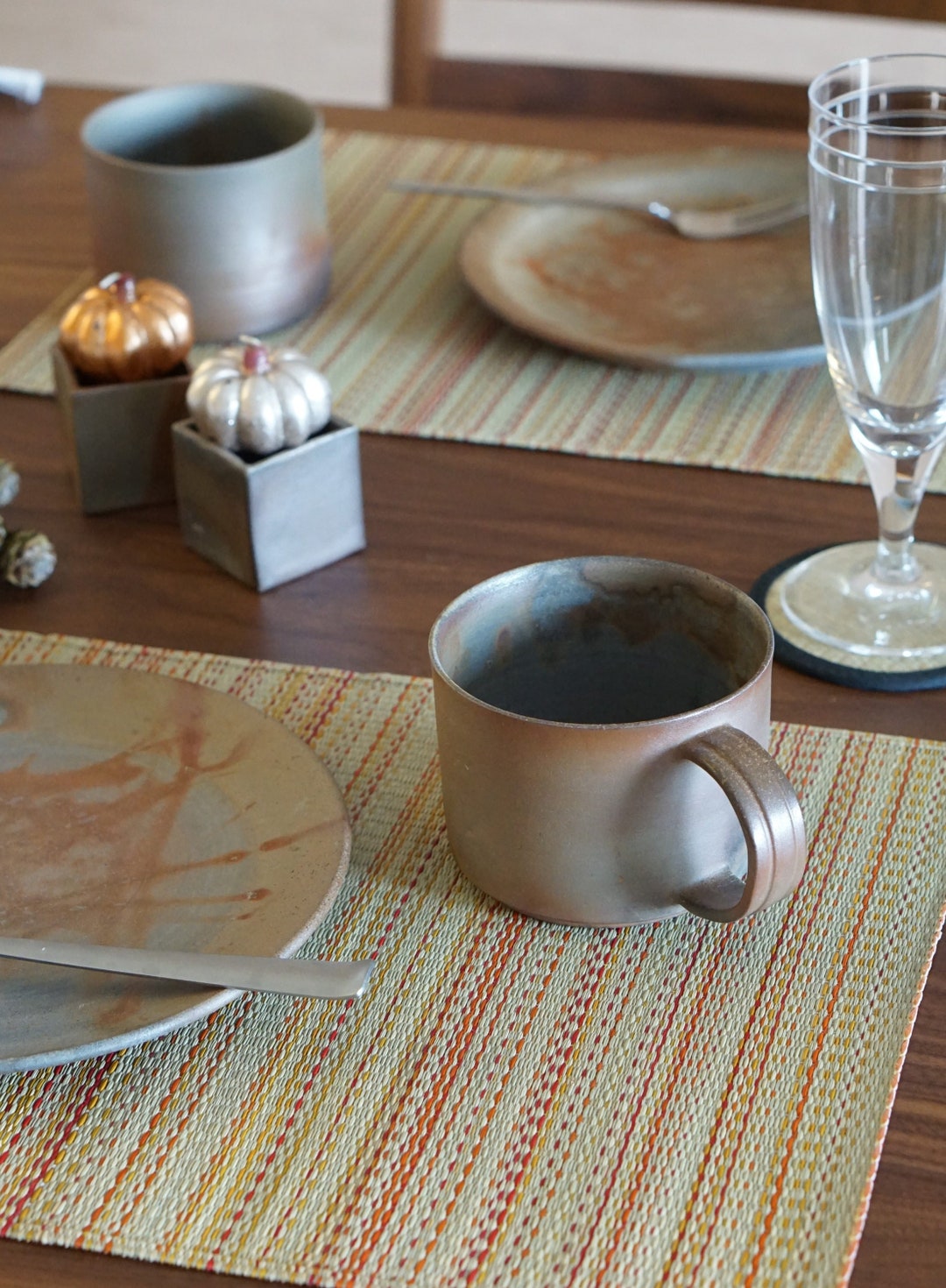 4 Set of Japanese Placemat, Igusa, Rush Grass, Placemat, Vintage Border