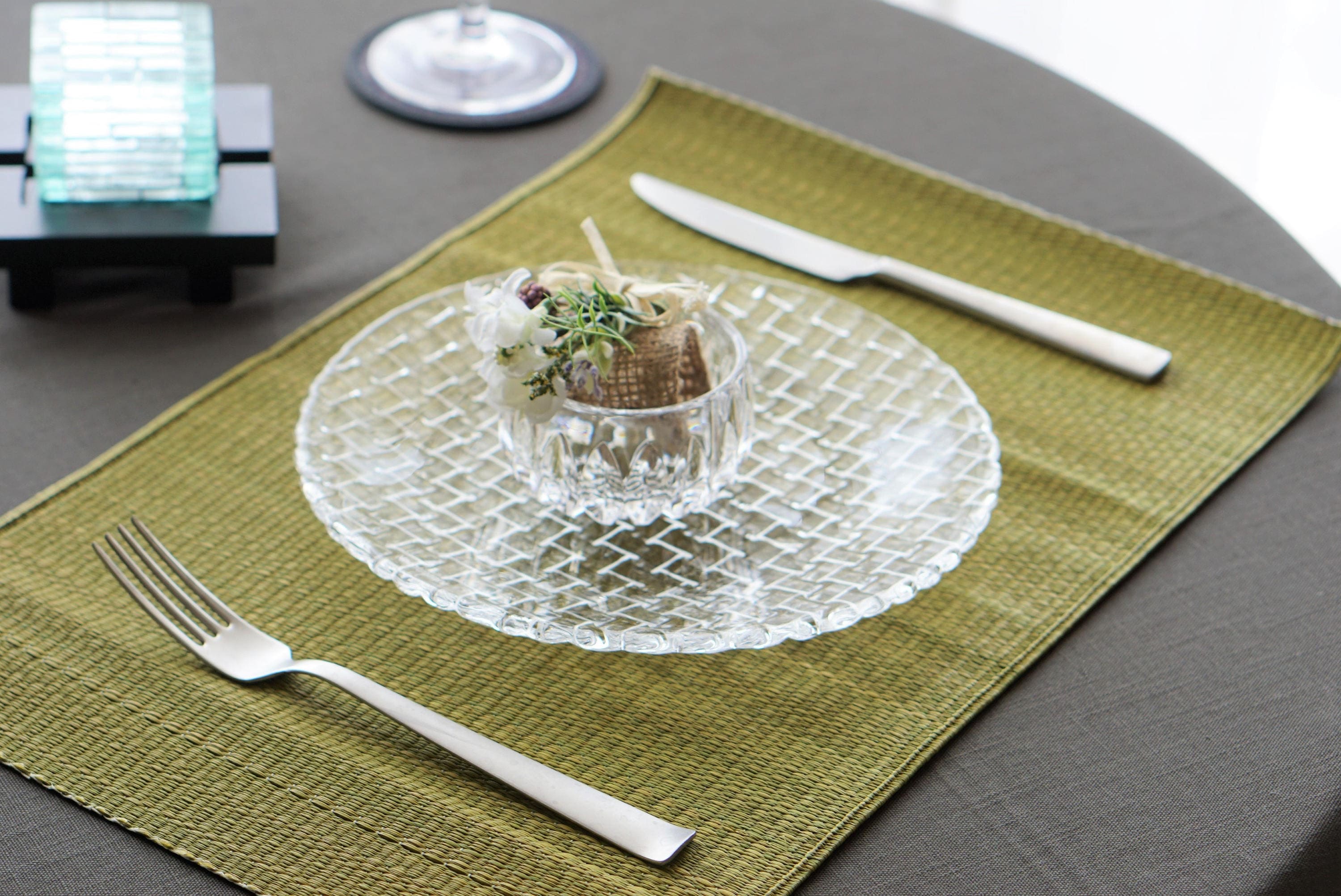 4 Set of Japanese Placemat, Igusa, Rush Grass Placemat, Dinning Ware, Artisanmade, Made in Japan
