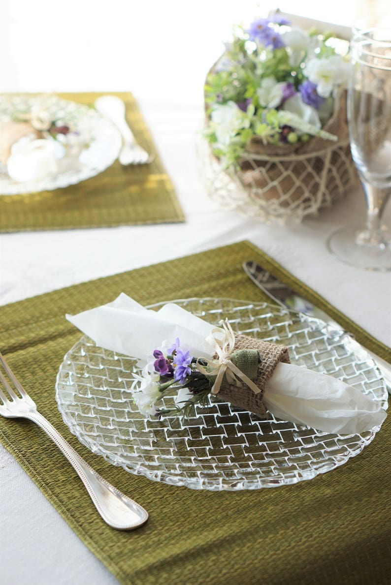 4 Set of Japanese Placemat, Igusa, Rush Grass Placemat, Dinning Ware