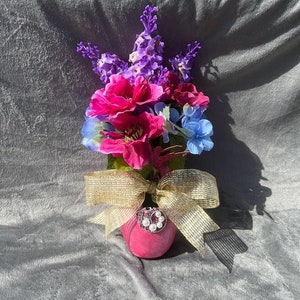 Decorated Pointe Shoe Bouquet with jewel accent for ballerina, dancer, etc.  gift for holiday, birthday, recital, performance