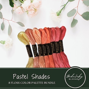 Pasteltinten borduurgaren Kleurenpaletpakket (76) 8 strengen borduurgaren, gebruik DMC-code, 100% katoengaren, pakket garens pastelkleuren