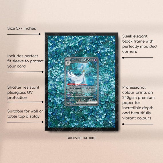 pokemon card extended art frame Suicune V GG38 Crown Zenith 5x7 Frame  Dragon Slabs Extended artwork Pokemon cards Photoshop