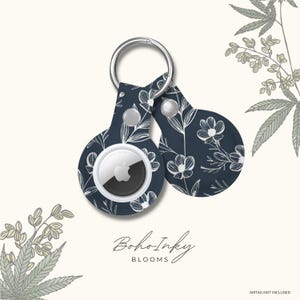 Apple AirTag Faux Leather Case Keyring Holder PU Airtag Keychain Holder - Case for tracking Devices. Airtag GPS Cute Keyring, Black White