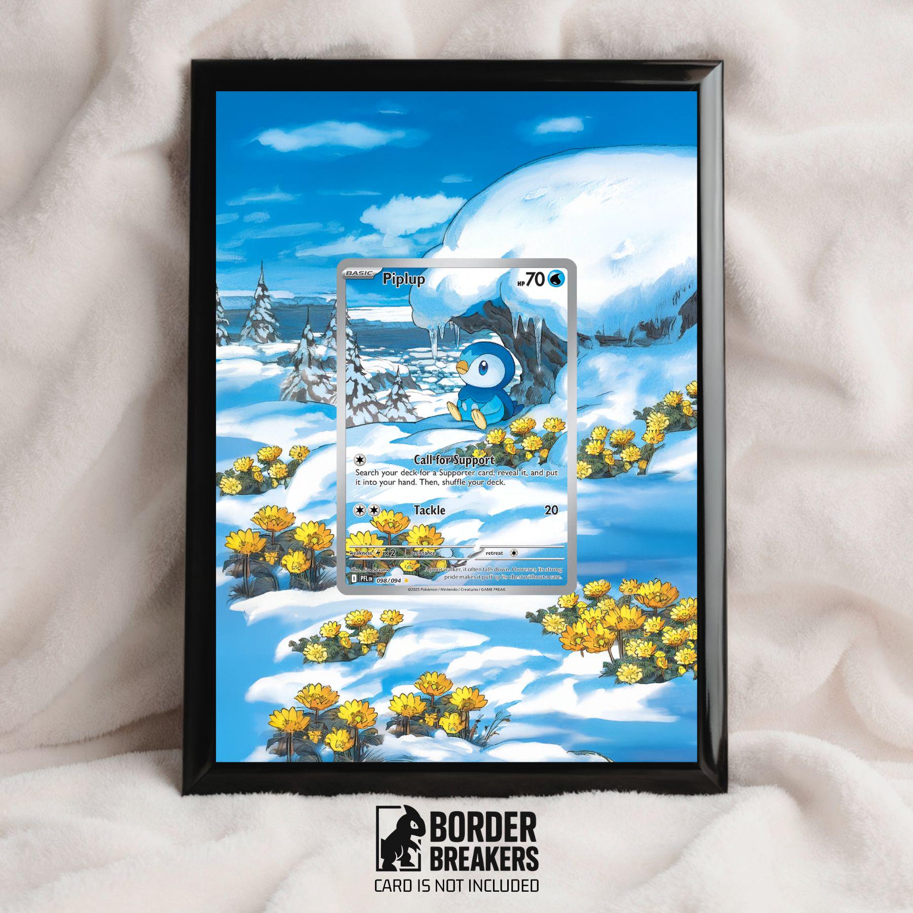 098/094 Piplup Pokemon Card Extended Art Frame 5x7 - Phantasmal Flames-  Border Breakers - Etsy