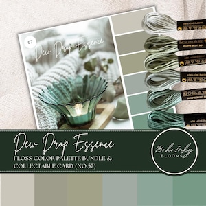 Confezione di colori per fili da ricamo Dew Drop Essence (57) 6 gomitoli di filo da ricamo, usa il codice DMC, filo 100% cotone, confezione di filo e scheda