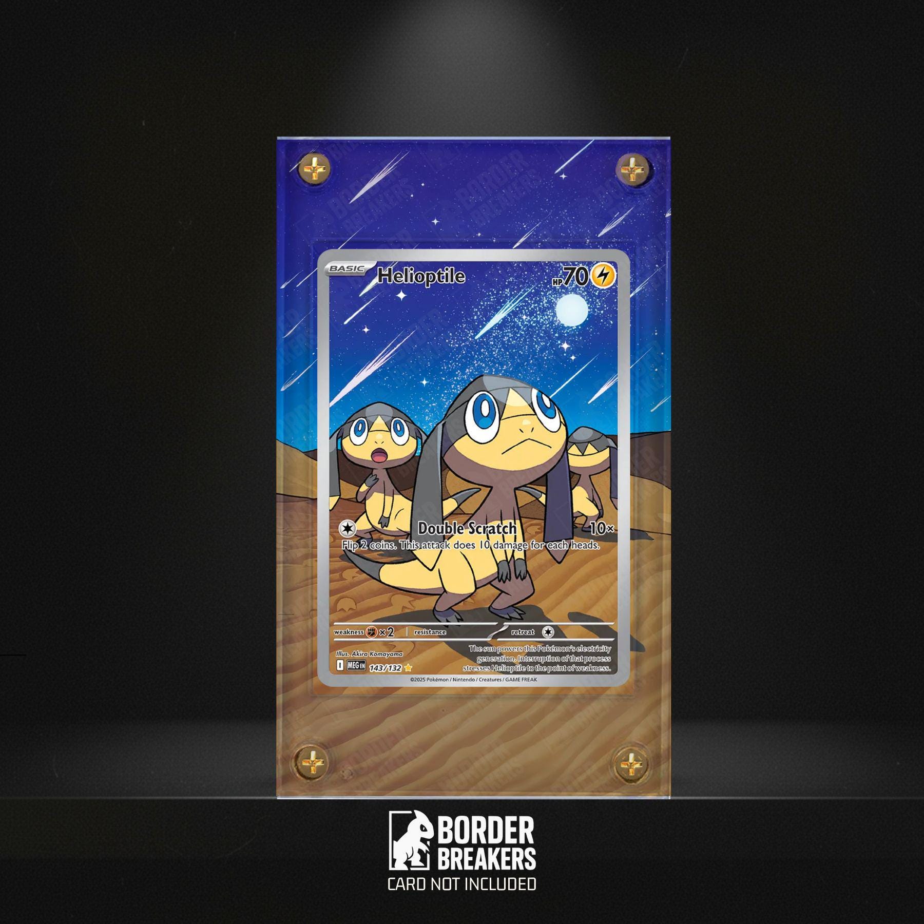 Buy 143/132 Helioptile (070/063) Pokemon Card Extended Art Case Pokmon -  Magnetic/screw/standing Case - Mega Evolution- Border Breakers Online in  India - Etsy