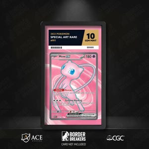 Mew ex 193/165 Pokémon Slab Skin | ACE CGC Graded Card Display Insert | Extended Art Slab Backing