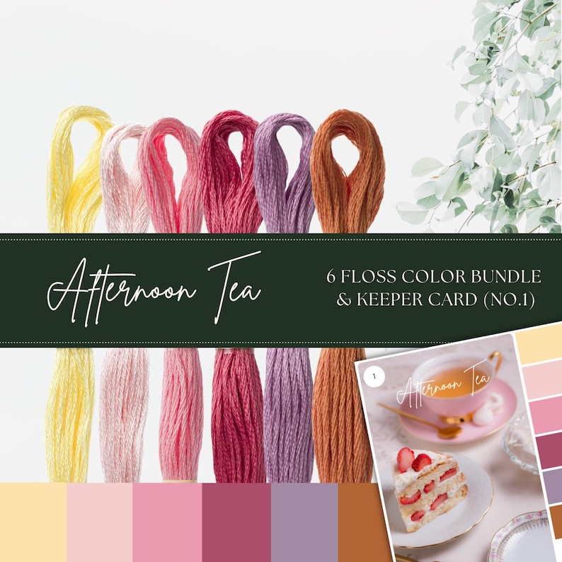 Embroidery Threads Color Palette Pack Afternoon Tea (1) 6 Skeins ...