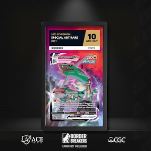 Rayquaza VMAX TG20/TG30 Pokémon Slab Skin | ACE CGC Graded Card Display Insert | Extended Art Slab Backing