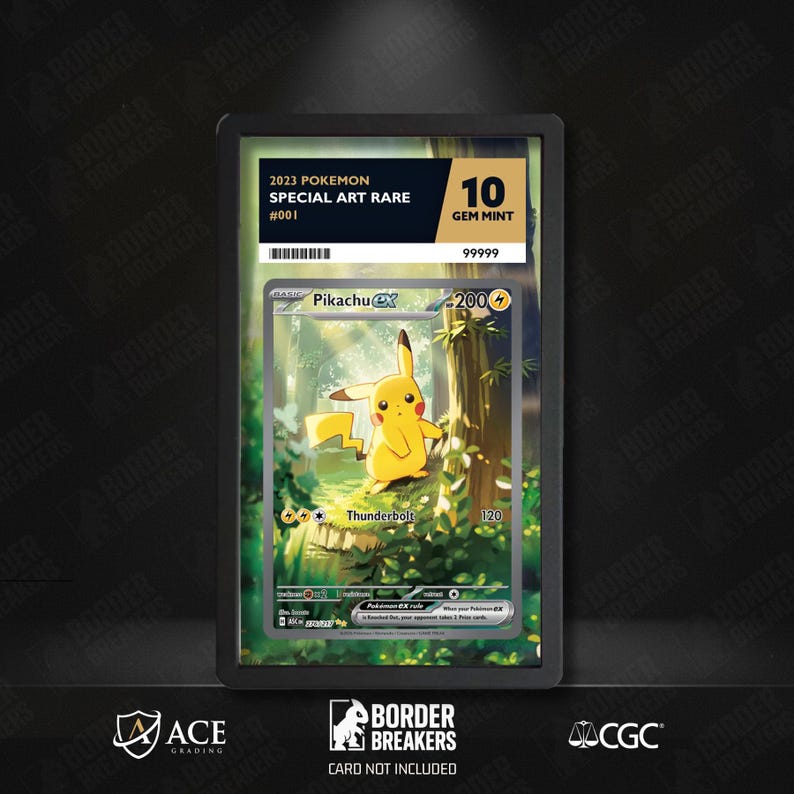 276/217 Pikachu Pokémon Slab Skin | ACE CGC Graded Card Display Insert | Extended Art Slab Backing, ACE CGC Graded Card Display Insert | Extended Art Slab Backing, Pokemon slab, extended art case, cgc slab artwork, Cgc slab guard case, Cgc display, Ace graded slab, pokemon card frame, psa slab display, trading card display, cgc graded card display, graded card display, Ace slab protector, Pokemon card case, Extended art frame, Pokemon art, pokémon display case, pokémon card display,