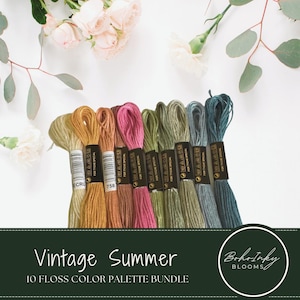Vintage zomerborduurgaren kleurenpaletpakket (75) 10 strengen borduurgaren, gebruik DMC-code, 100% katoenzijde, pakket garen