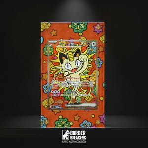 121/088 Meowth ex Carta Pokémon Estuche de exhibición de arte extendido - Magnético/Atornillado/De pie - Perfect Order - Border Breakers (114/080)