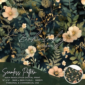Encre à alcool du jardin botanique, motif transparent numérique, impression transparente, sublimation | Boho, floral, encre à alcool, | Personnel et commercial