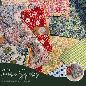 25 Mix Fabric Bundle, Precut 5.9&quot; Squares, Quilting Fabric, Fabric Bundle, 100% Cotton, Fabric, Sewing, Material, Fabric Squares, Precuts