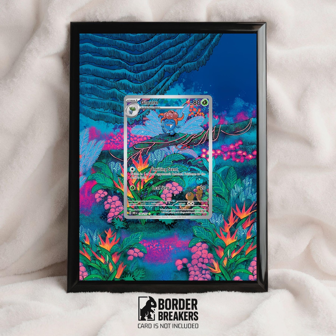 Gloom 198/197 Pokmon Extended Art Frame - Obsidian Flames- Border Breakers  - Etsy