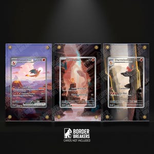 3x 151 Pokemon Karten Cases Bundle Glurak, Glumanda, Charmeleon Pokémon - Magnetisch/Schraubig/Stehend - Border Breakers