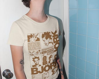 Björk Tee | 90s Unique Vintage Björk Magazine Snippet T-Shirt, Unisex Tee