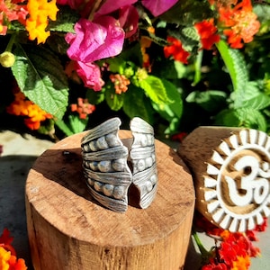 Boho sterlingzilveren statementring, verstelbare tribale sieraden
