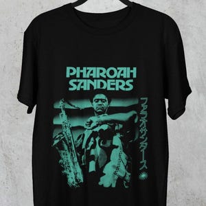Pharoah Sanders T-Shirt, Live 68', Free Jazz Legends, Spiritual Jazz, Collectors Value, Hand Printed - Creator Has a Master Plan, Jazz Tee, image 3