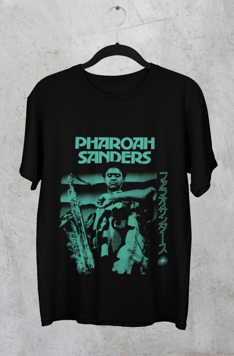 Pharoah Sanders T-Shirt, Live 68', Free Jazz Legends, Spiritual Jazz, Collectors Value, Hand Printed - Creator Has a Master Plan, Jazz Tee, image 3