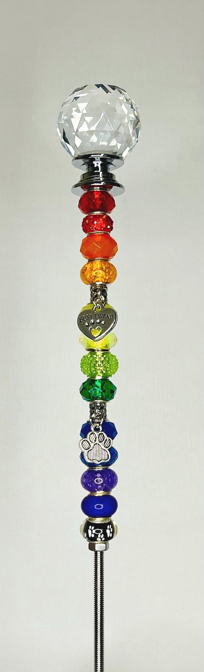 Rainbow Bridge Pet Memorial Charmed and Beaded Fairy Garden Stake - Etsy