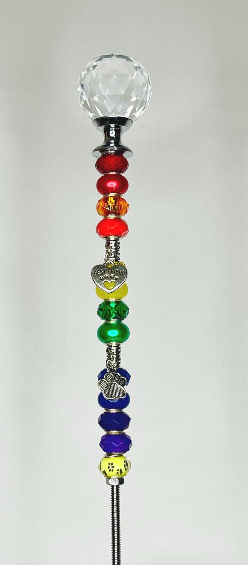 Rainbow Bridge Pet Memorial Charmed and Beaded Fairy Garden Stake - Etsy