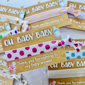 Baby Shower Favors Gender Reveal Party Gifts Baby Shower Bracelets Virtual Baby Shower Favors Baby Shower Party PINK FOIL SPOTTY