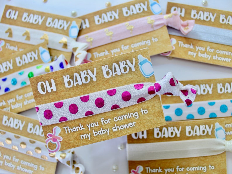 Baby Shower Favors Gender Reveal Party Gifts Baby Shower Bracelets Virtual Baby Shower Favors Baby Shower Party PINK FOIL SPOTTY
