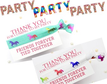 UNICORN HOLOGRAPHIC Party Favours - Sleepover Slumber Party - Thank You - Personalised Party Gifts - Party Bag Fillers - Friendship bands